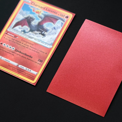 Matte Sleeves Red 50 Bustine Protettive Trasparenti per Carte da Gioco