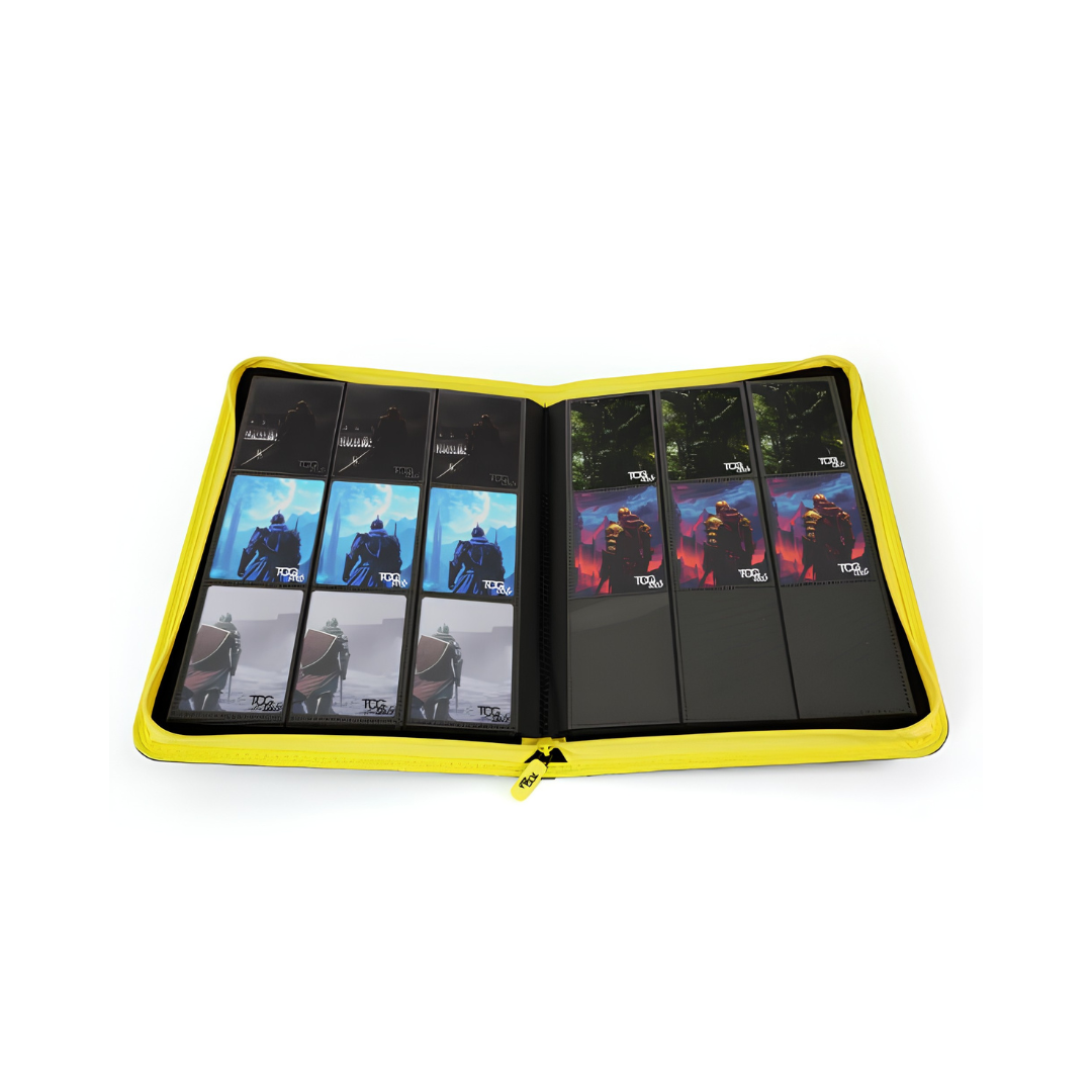 TCG Lab Album Binder 9 Tasche con Zip Gialla 468 Slot - Nero