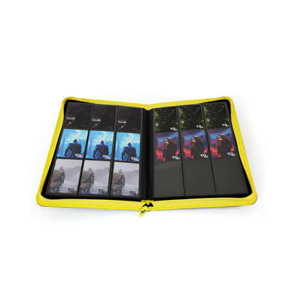 TCG Lab Album Binder 9 Tasche con Zip Gialla 468 Slot - Nero